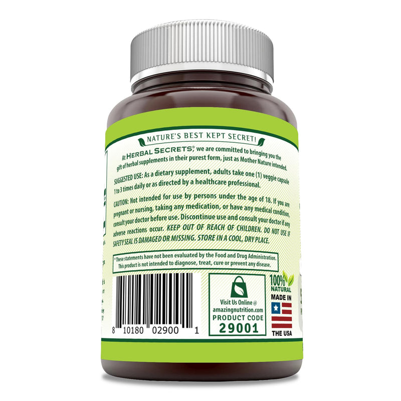 [Australia] - Herbal Secrets Bacopa Powder 500 Mg 90 Veggie Capsules Supplement | Non-GMO | Gluten Free | Made in USA 