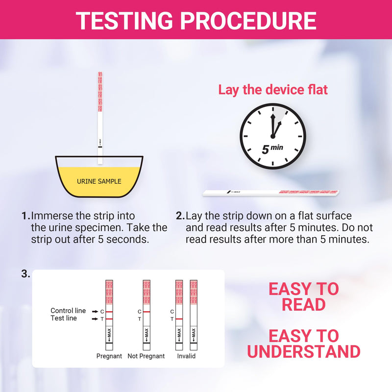 [Australia] - 50 Pack Pregnancy Test Strips Early Detection, 10 MIU/ML, Rapid and Accurate Results 1 Count (Pack of 50) 