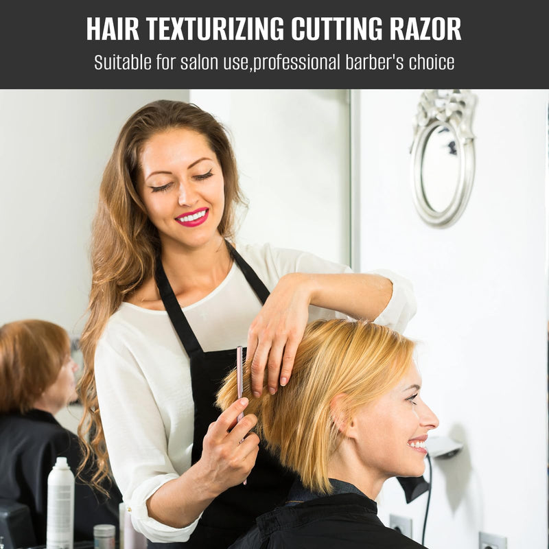 [Australia] - Hair Razors for Cutting Hair, Professional Hair Styling Texturizing Razor, Stainless Steel Hair Thinning Razor Kit with 10 Replacement Blades, Premium Hair Cutting Tool for Salon and Home 