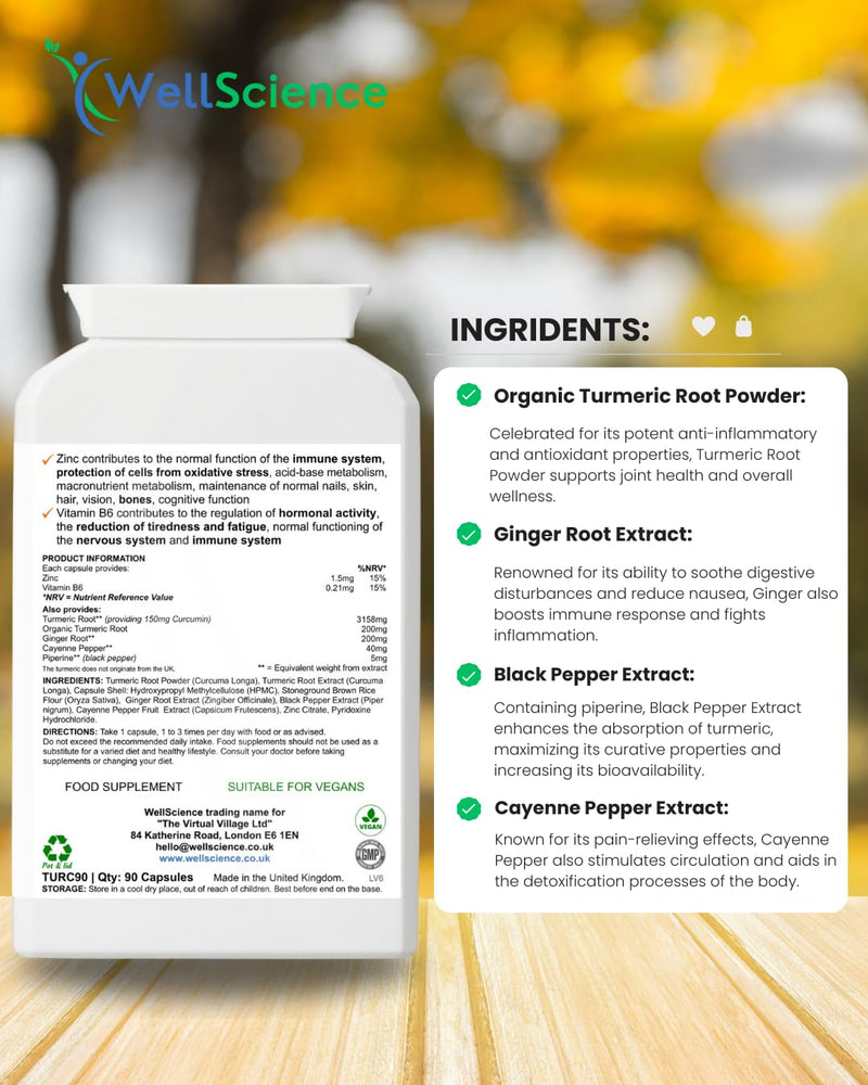 GoldenHeal Blend: Immune Support, Anti-Inflammatory, and Digestive Health - Organic Turmeric, Curcumin, Black Pepper, Ginger & Cayenne