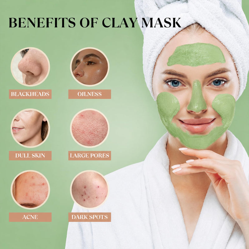 Green Tomato Clay Mask Cleanser, 100g Clay Face Mask for Oily Skin | Bentonite Clay Face Mask With Glycerin and Vitamin E Helps Remove Daily Buildup and Excess Oil; Smooth, Easy-Rinse Texture