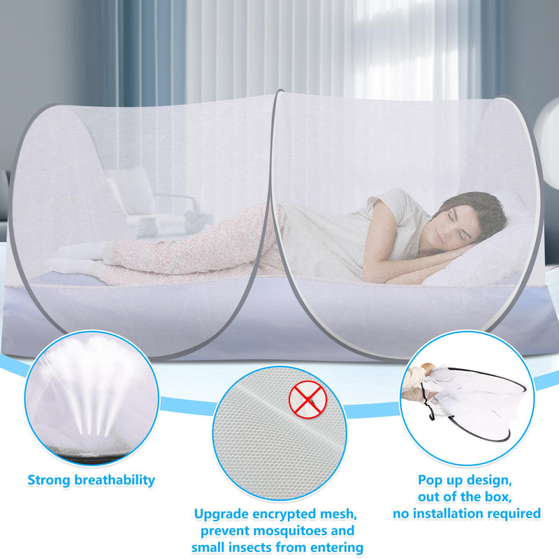 [Australia] - Extra Large Pop Up Mosquito Tent, Portable Foldable Mosquito Net for Bed Camping Travel Patio (78 * 41 * 31inch) 