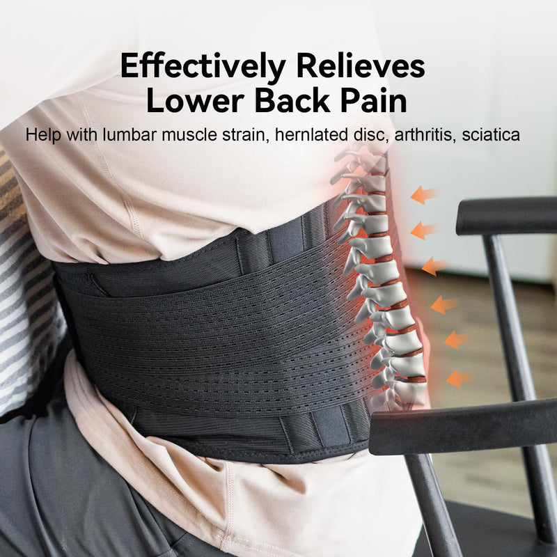 [Australia] - Copper-Infused Back Support Brace ‚Äì Lightweight Lumbar Belt with 6 Supportive Stays for Lower Back Pain Relief, Muscle Spasms, Strains, Arthritis, and Sciatica ‚Äì for Men and Women (Medium) Medium 