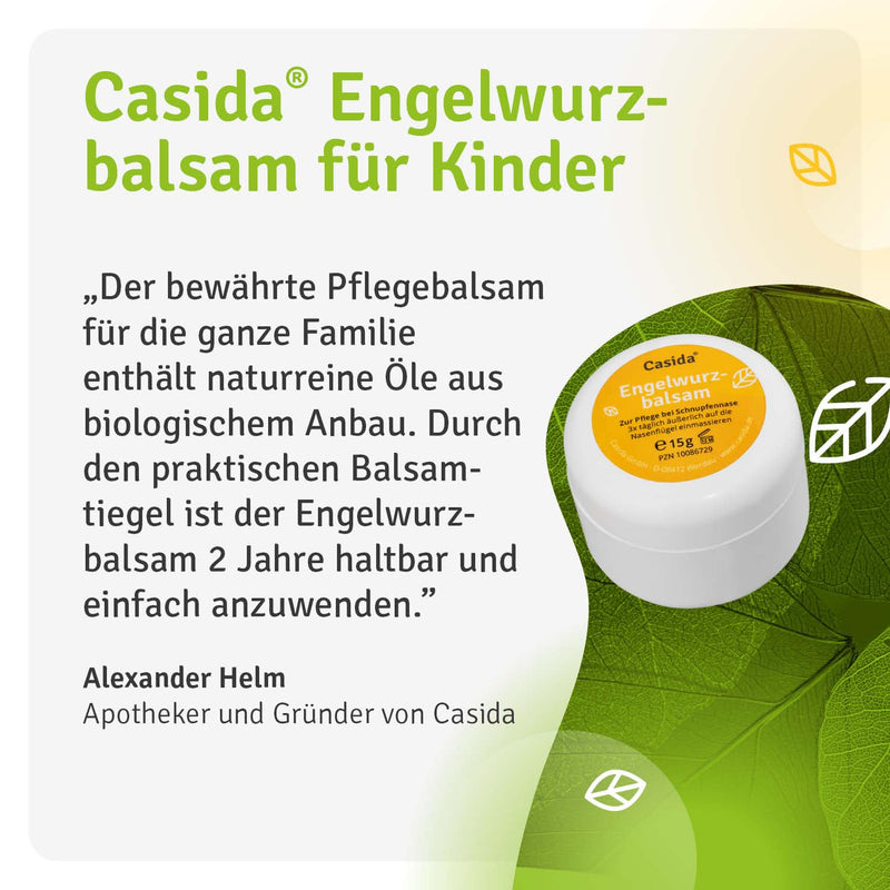 [Australia] - Casida® angelica balm for babies and children - care balm for sensitive cold noses - with pure oils, natural ingredients - 15g 