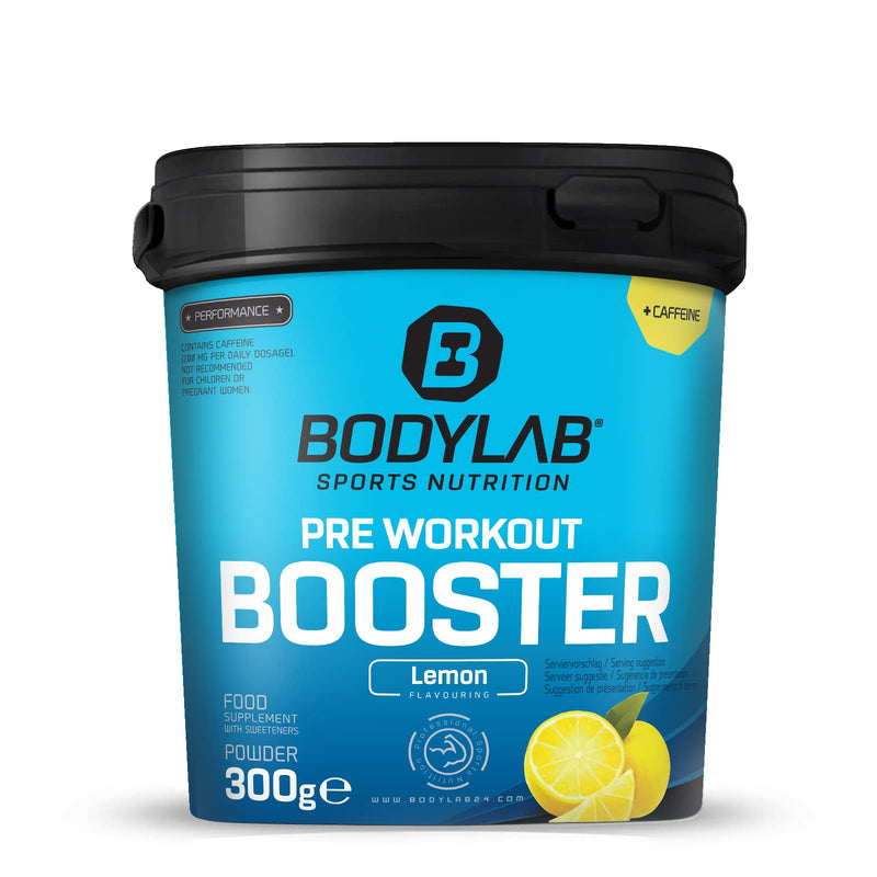 [Australia] - Bodylab24 Pre-Workout Booster Lemon 300g, energy drink before training, booster with 136mg caffeine, taurine and guarana extract, essential BCAA amino acids and beta-alanine, arginine and citrulline 30 servings (pack of 1) 