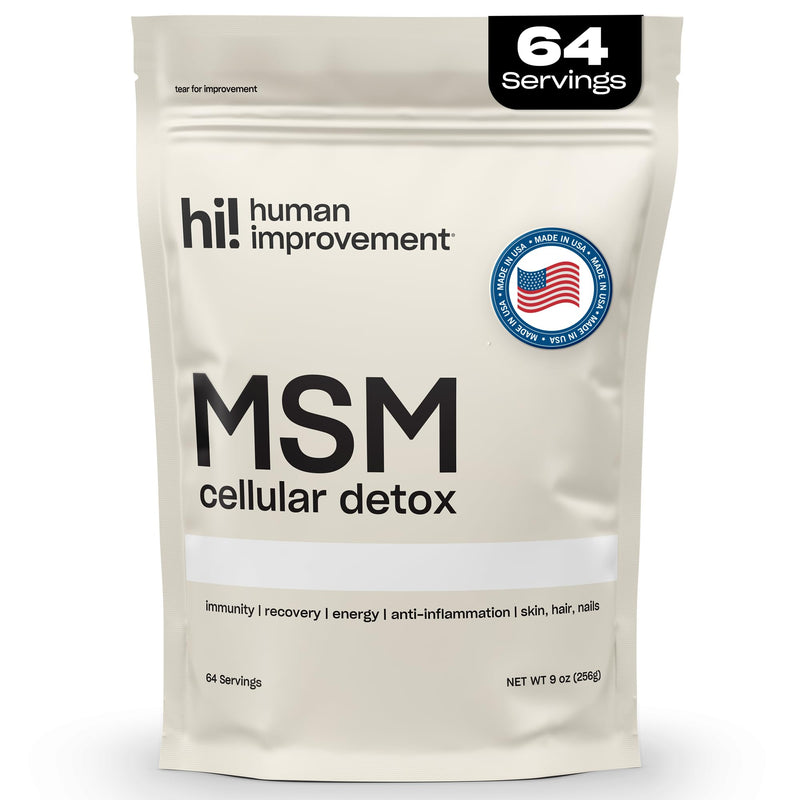 [Australia] - Pure MSM Powder | Organic Sulfur Powder for Skin, Hair, and Nails | Cellular Detox, Joint Health, Immune Boost, & Increased Energy | 99.9% Pure MSM Supplement | Made in the USA, 0g Sugar (64 Servings) 
