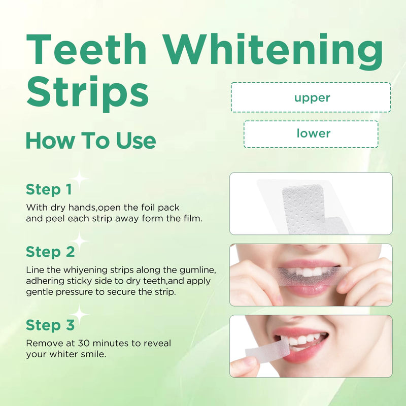 [Australia] - Teeth Whitening Strips for Teeth Sensitive - Professional Whitening Strips for Teeth at Home,36 Strips Teeth Whitening Kit Mint 
