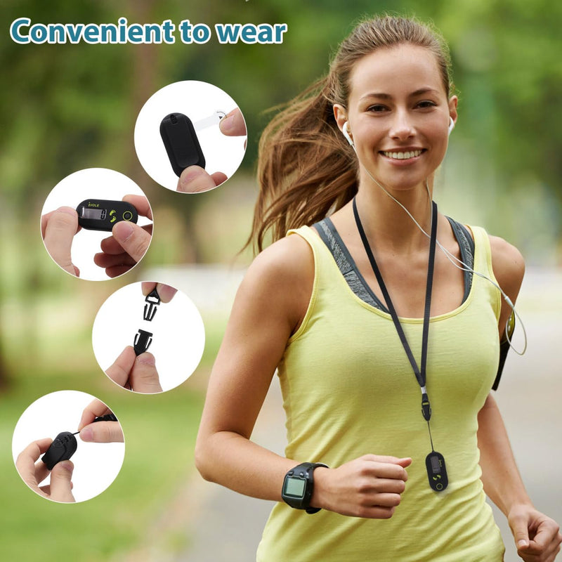[Australia] - BESPORTBLE Sports Step Counter 3D Digital Pedometer Accurate Step Counter Portable Pedometer Mini Fitness Tool with Clip and Lanyard for Walking Running 