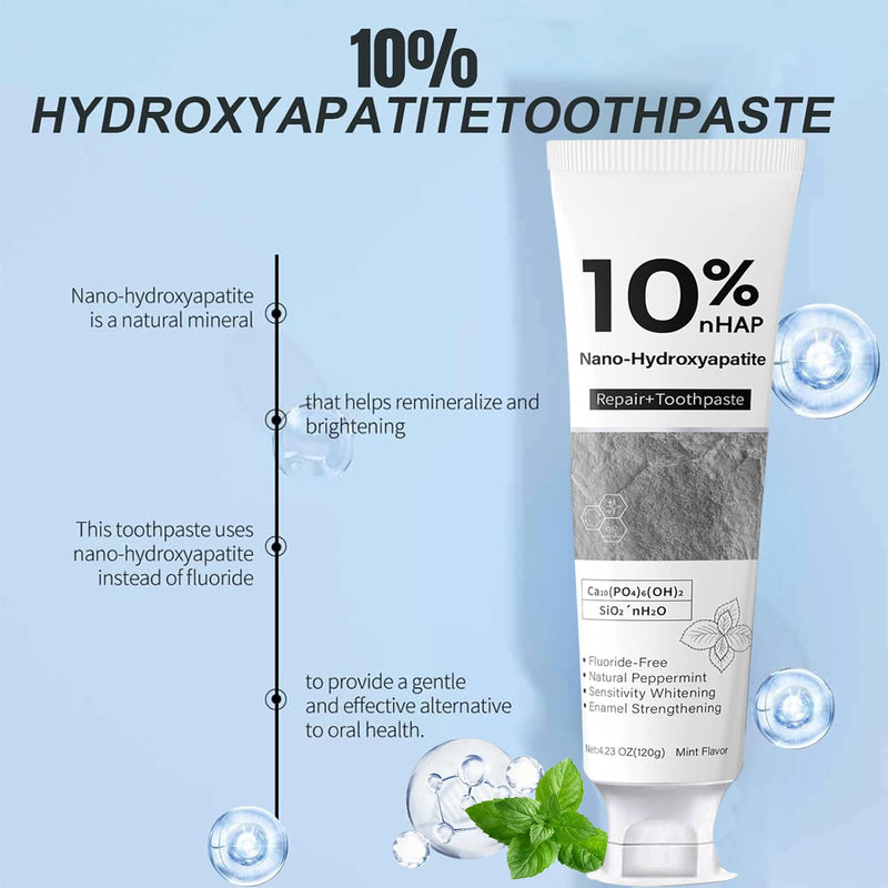 [Australia] - Nano-Hydroxyapatite Toothpaste, New Upgraded Formula, Strengthens Enamel,Fluoride-Free Toothpaste ，Gentle on Sensitive Teeth 4.23oz 2pc 2pcs 
