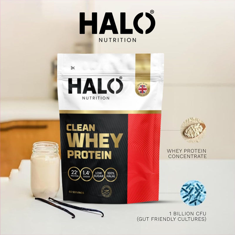 100% Whey Muscle Building and Recovery Protein Powder with Naturally Occurring Glutamine and Amino Acids, High in Protein,Strawberry, 30 Servings, UK Made- Halal