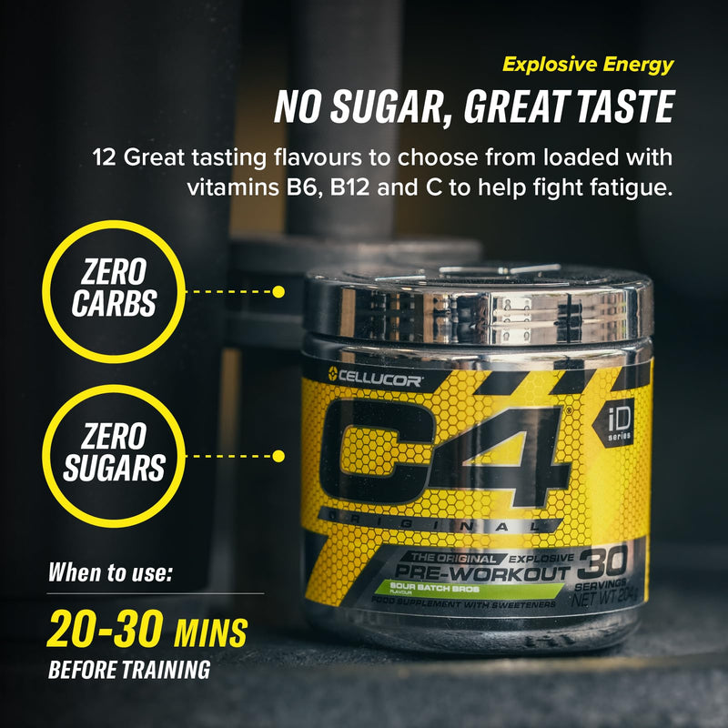 C4 Original Beta Alanine Sports Nutrition Bulk Pre Workout Powder for Men & Women | Best Pre-Workout Energy Drink Supplements | Creatine Monohydrate | Cherry Limeade | 30 Servings