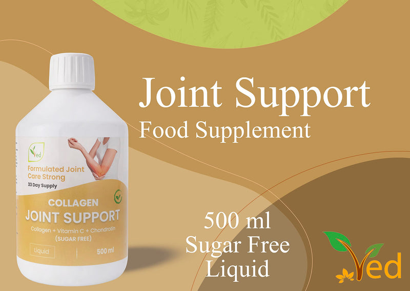 Hydrolyzed Liquid Collagen Food Supplement | Support for Joints, Skin, Muscles, Hair, &Nail Growth | for Women &Men | 500ml (Sugar Free).