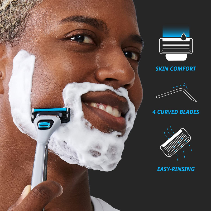 [Australia] - Dorco Pace 4 Pro - Four Blade Razor Shaving System - 2 Replacement Handles (Handles Only) 