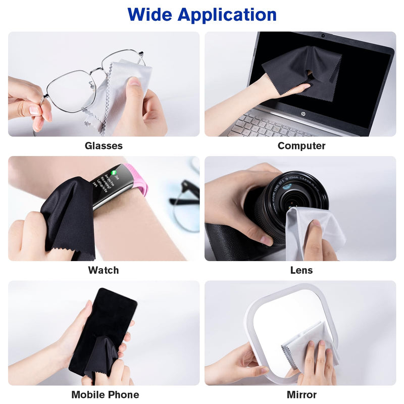[Australia] - 12 glasses cleaning cloths in optician quality - 20 x 20cm - microfiber - extra soft and absorbent 
