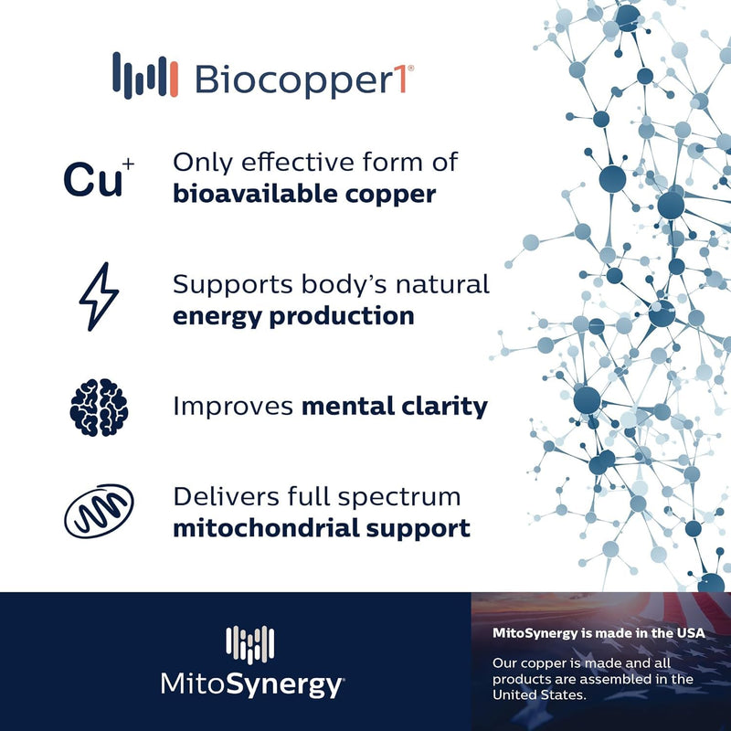 [Australia] - MitoActivator BioCopper1 (Cunermuspir) LDS - Low Dose Serving 0.1mg Bioavailable Copper - Lyme Support for Sensitive Users to minimize Herxheimer Reaction 