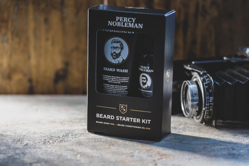 [Australia] - Percy Nobleman Beard Starter Set, a beard care set with beard oil and beard wash, suitable as a filler for stockings, 30ml / 75ml 