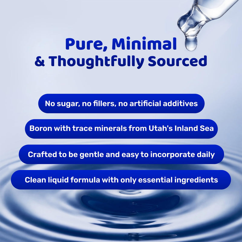 Ultra Lyte Ionic Boron 3mg with Trace Minerals – 60ml Boron Supplements Trace Mineral Drops for Bones, Brain Function Support, Hormone Balance – Quick Absorption and Convenient Dosage – Unflavoured