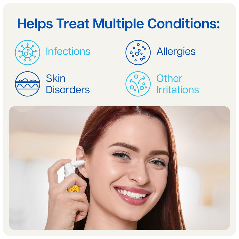 [Australia] - NAVEH PHARMA Itchy Ears Remedy Ear Cleaning and Itch Relief | Treats All Causes of Ear Itchiness | Jet Spray for Eczema Treatment & Clogged Ear Relief | Ear Wax Removal & Ear Drops Wash (0.5 Fl Oz) 0.5 Fl Oz 