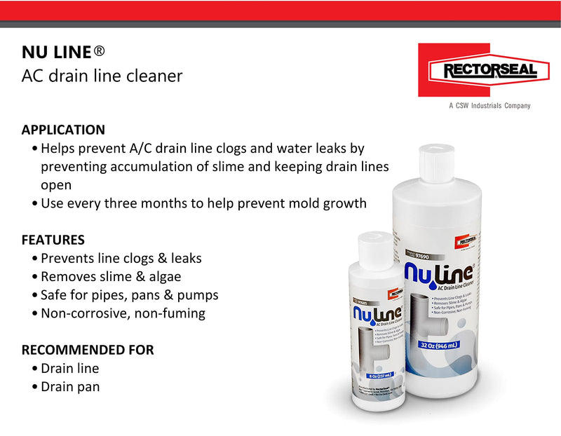 [Australia] - FAST SHIPPING! (4)-Pack NuLine HVAC Condensate Nu-Line Drain Cleaner , 8 ounce 