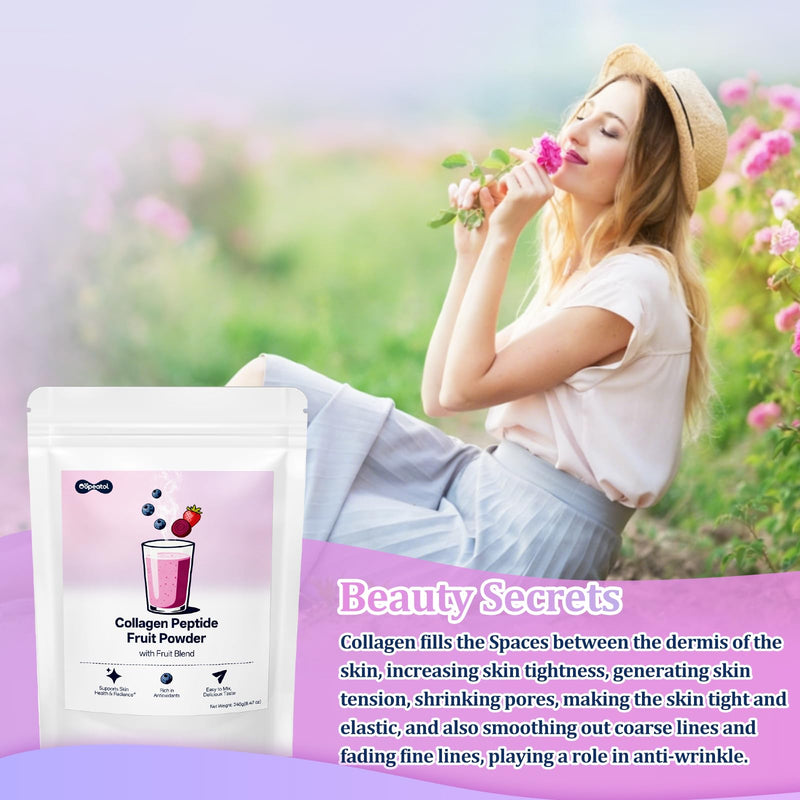 Collagen Peptides Powder with Blueberries & Hyaluronic Acid | Supports Healthy Hair, Skin & Nails | Antioxidant & Moisturizing Daily Beauty Supplement