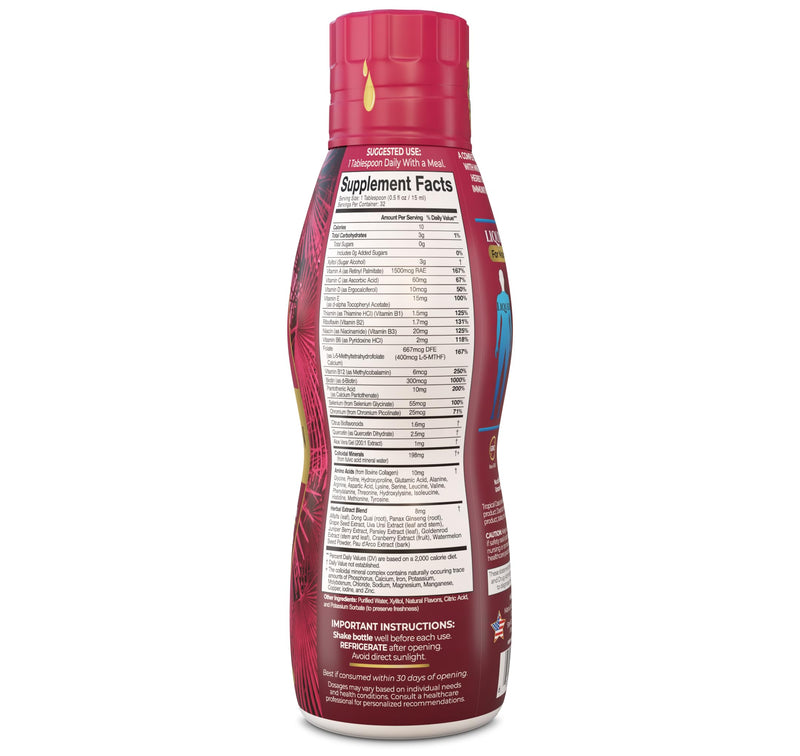 Tropical Oasis Adult Liquid Multivitamin -Liquid Multi-Vitamin and Mineral Supplement with 125 Total Nutrients Including; 85 Vitamins & Minerals, 23 Amino Acids, and 18 Herbs - 16 fl oz, 32 serv 16 Fl Oz (Pack of 1)