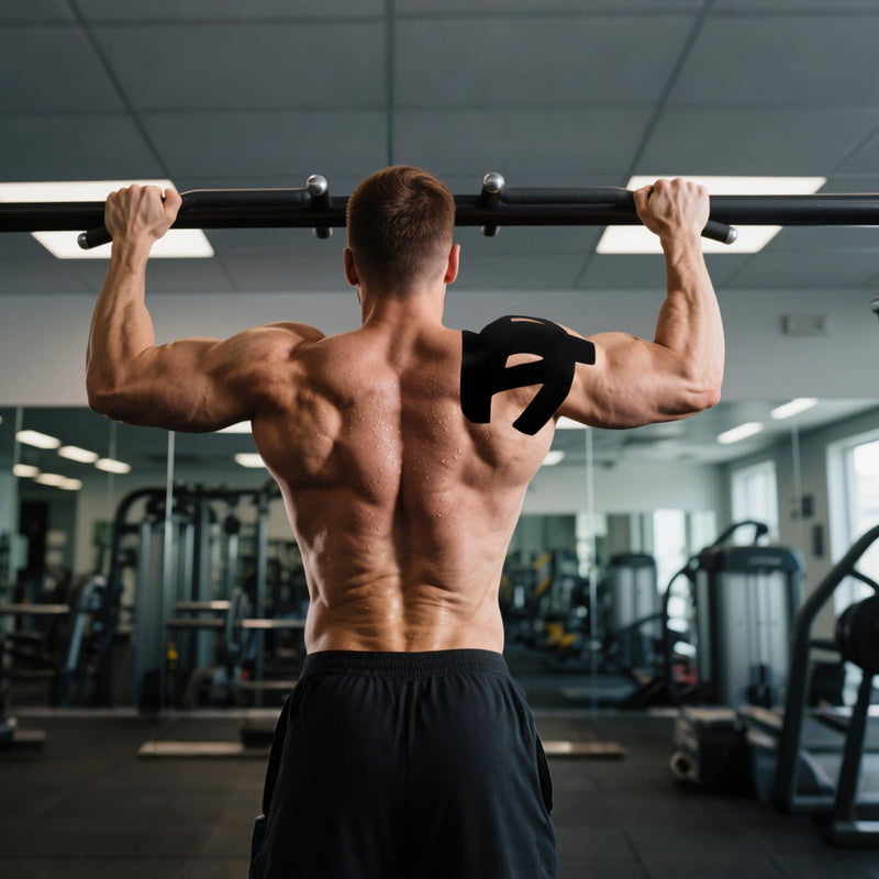 24 Pcs Kinesiology Tape Pre Cut Breathable Waterproof Elastic Kinesiology Athletic Tape for Shoulder Pain Relief Muscle Sports Shoulder Support (Black)