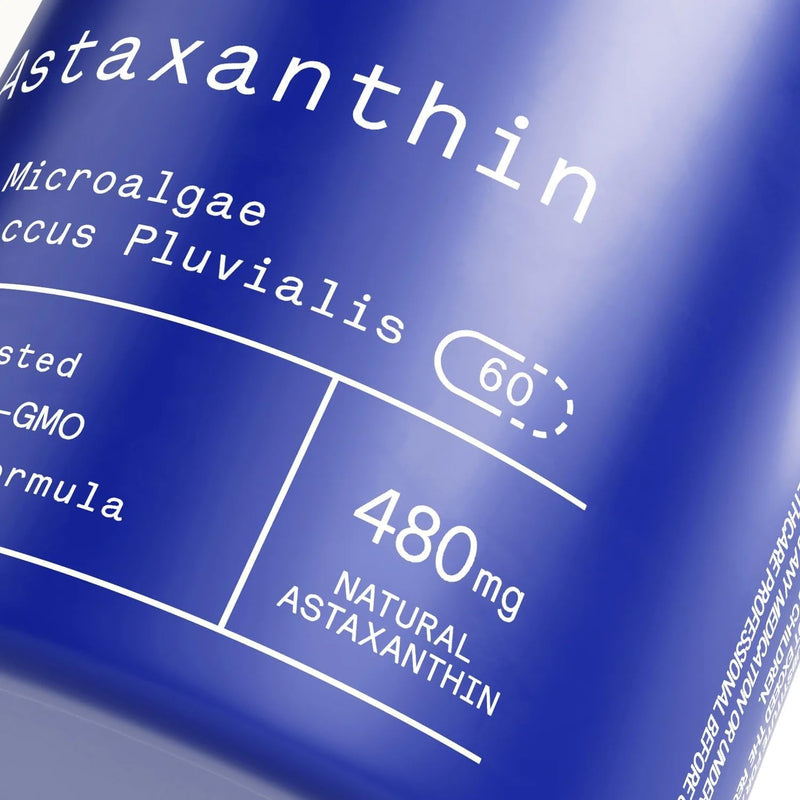 Welzo Ultra High Purity Astaxanthin 480mg – Natural Microalgae Haematococcus Pluvialis – Powerful Antioxidant for Radiant Skin, Eye & Immune Support – 60 Capsules