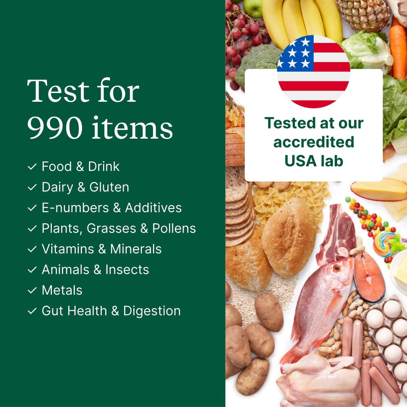 Food Sensitivity Test Kit for Adults & Kids - 990 Items - Hair Sample | Complete Food Sensitivity Test by Check My Body Health - Results in 3–5 Days - Includes Nutritional Support and Meal Planner 900 Test Kit