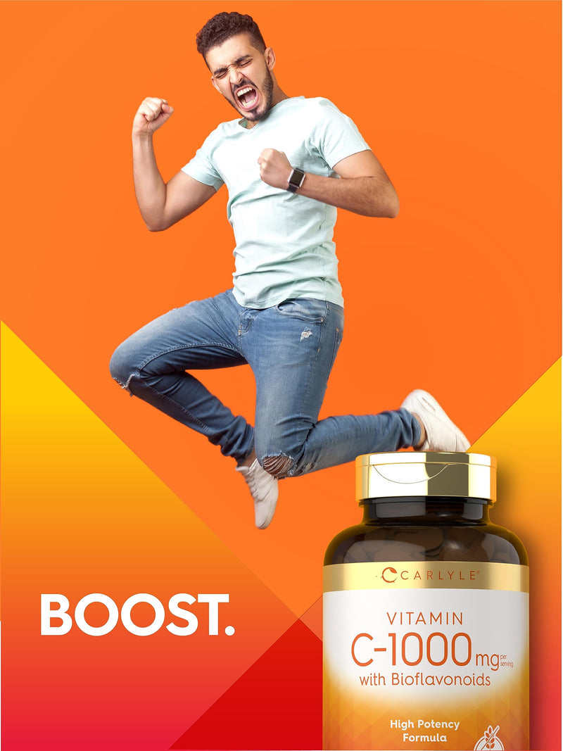 Carlyle Vitamin C 1000mg | with Rose Hips and Citrus Bioflavonoids | 250 Caplets | Vegetarian, Non-GMO, Gluten Free Supplement