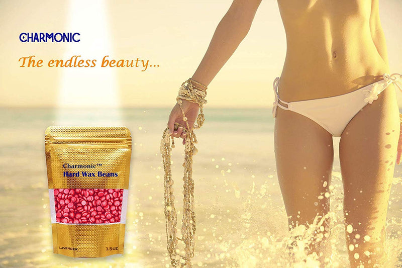[Australia] - Charmonic Depilatory Wax, 17.5 Oz Hard Body Wax Beans for Women Men, Hair Removal European Beads 500g/1.1 lb (rose) rose 