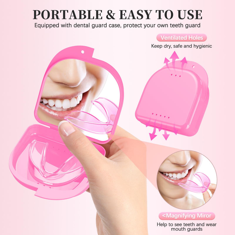 [Australia] - Mouth Guard for Clenching Teeth at Night 6 Pack/One Size, Teeth Grinding Mouth Guard for Women, Night Guard, Mouth Guard for Sleeping with Mirror 
