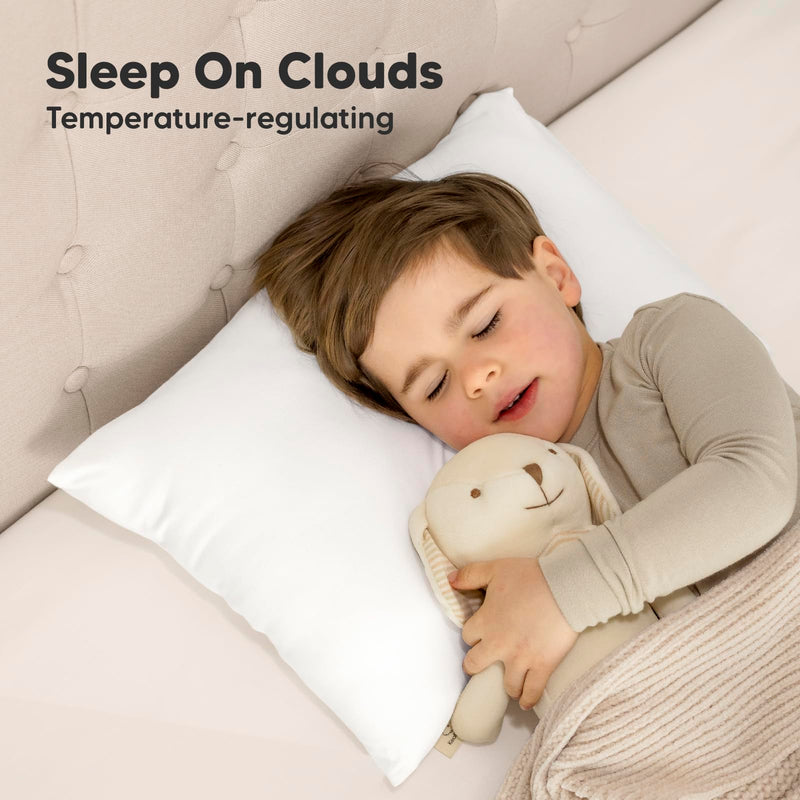 [Australia] - Toddler Pillow with Pillowcase - 13x18 My Little Cuddly Pillow, Viscose Derived From Bamboo Nursery Toddler Pillows for Sleeping,Kids Pillow,Small Travel Pillows,Mini Toddler Bed Pillow (Soft White) Soft White 