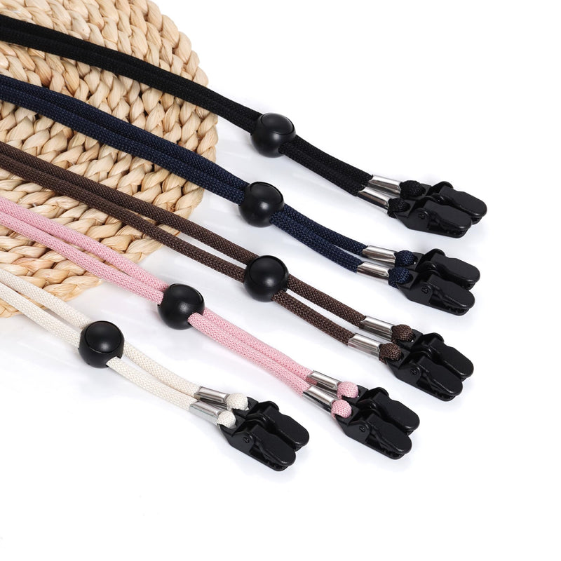 [Australia] - Sucrain 5 Pieces Adjustable Hat Strap Clips Hat Chin Cord for Golfing, Fishing, Boating New 