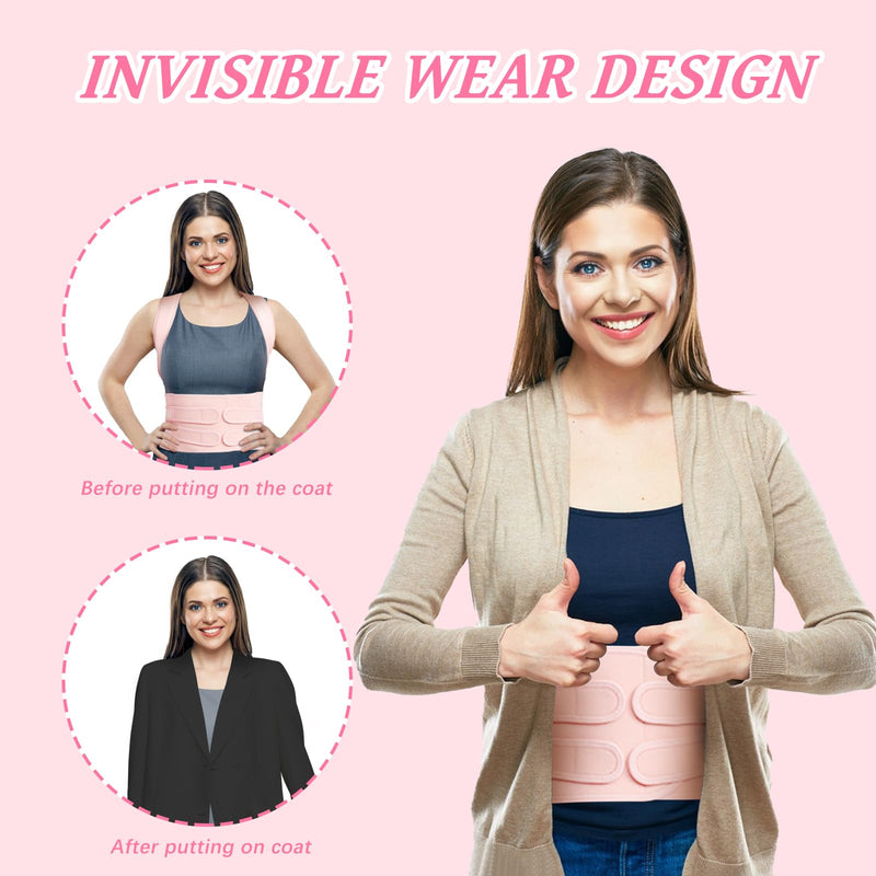 [Australia] - TEE-TEA Posture Corrector for Women & Men – Adjustable Back Support Brace for Neck, Shoulder & Spine Muscle Relief (Pink, Large) Pink 