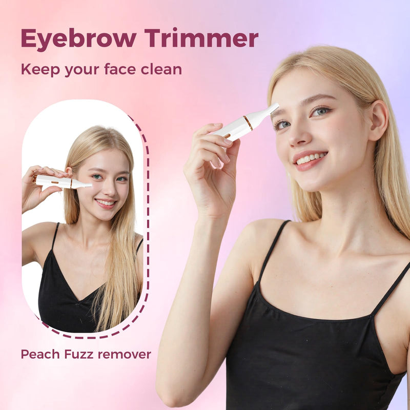Nose Hair Trimmer for Women - 2-in-1 Painless Eyebrow & Facial Hair Trimmer for Women and Men, USB Rechargeable, Waterproof & Easy to Clean, Ear & Nose Groomer