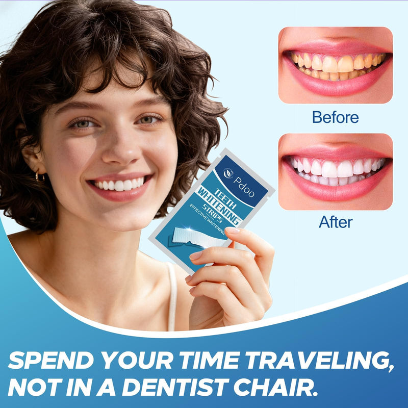 Teeth Whitening Strips for Sensitive Teeth 44 Count Whitener Strips | Tooth Whitening Stirps with Non Slip & Enamel Safe, Teeth Brightening Kit for Smoking Coffee Wine Stains Removal Fastly Blue 1 Count (Pack of 44)