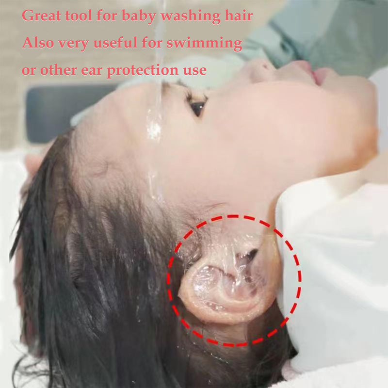 [Australia] - 60-Pack Upgarde Silicon-Gel Material Easy to Take Off Baby Ear Covers with Cotton Ball,Baby Shower Cap Ear Protection for Kids,Water-proof Ear Stickers for Bath Swimming (60Pcs) 60Pcs 