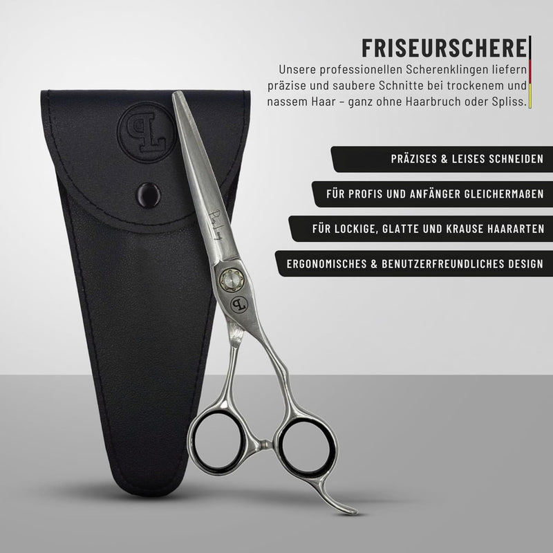 Professional Hair Cutting Scissors 6.5" - German High Carbon Steel Barber Shears with Convex Blades, Ergonomic Design for Salon & Home Use - Pius Lang