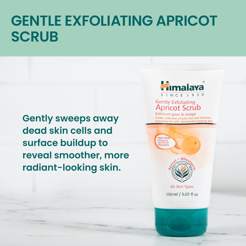 Himalaya Gentle Exfoliating Apricot Face Scrub,5.07 oz, 2 Pack | Gentle Facial Scrub with Vitamin E to Exfoliate Dead Skin Cells For All Skin Types - Free from Parabens, SLS & Phthalates 5.07 Fl Oz (Pack of 2) Apricot Scrub