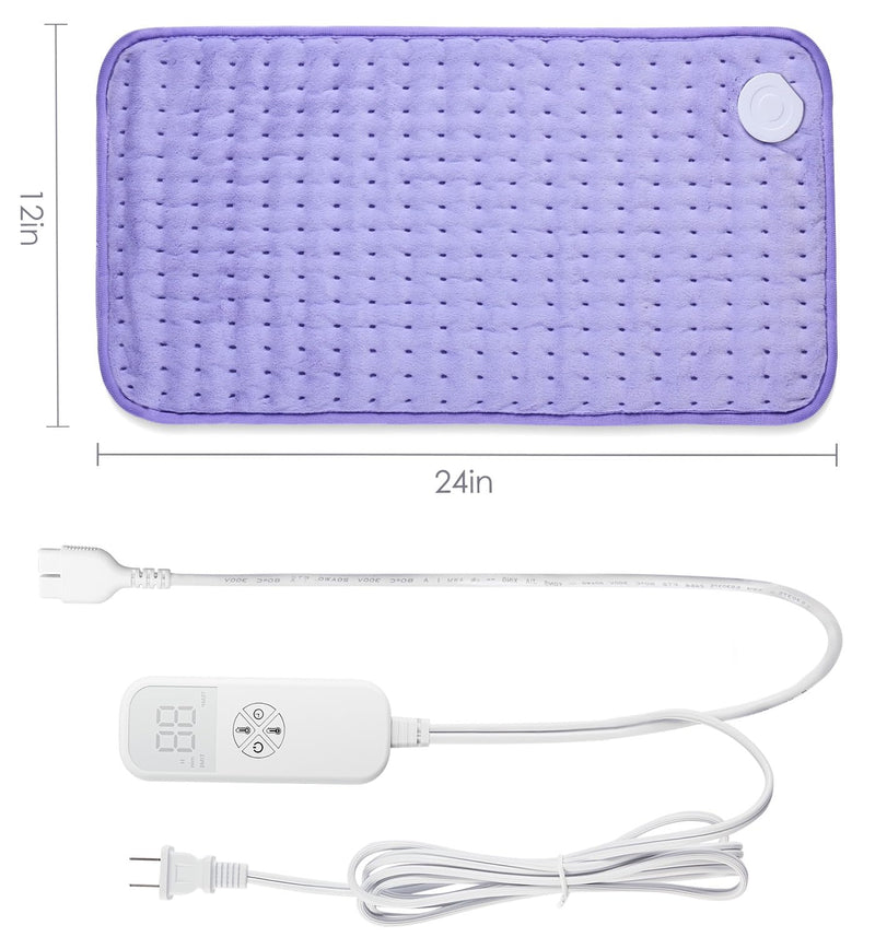 [Australia] - Heating Pad for Back Pain Cramps Relief - Electric Heating Pad for Neck/Shoulder/Muscle Pain - 6 Heat Settings, Auto Off, Moist Heat Options, Machine Washable, Christmas Gifts for Women,Mom,Sister -XL 12"x24" Women Gifts 
