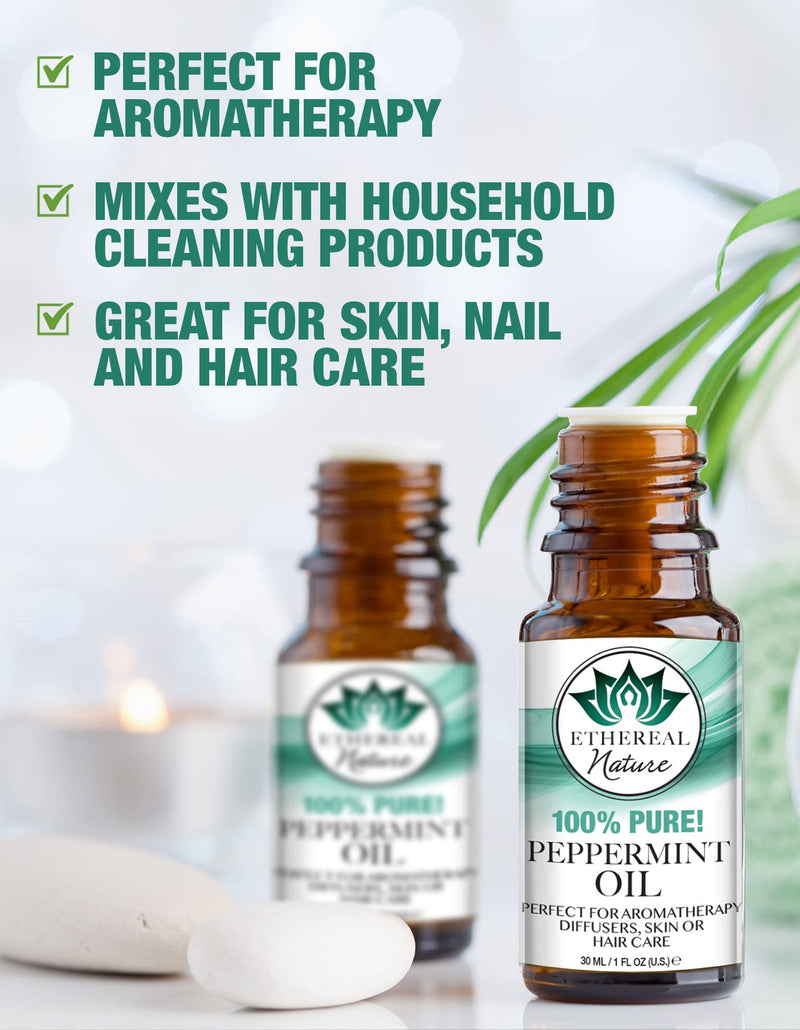 [Australia] - Ethereal Nature 100% Pure Oil, Peppermint, 1.01 Fluid Ounce 