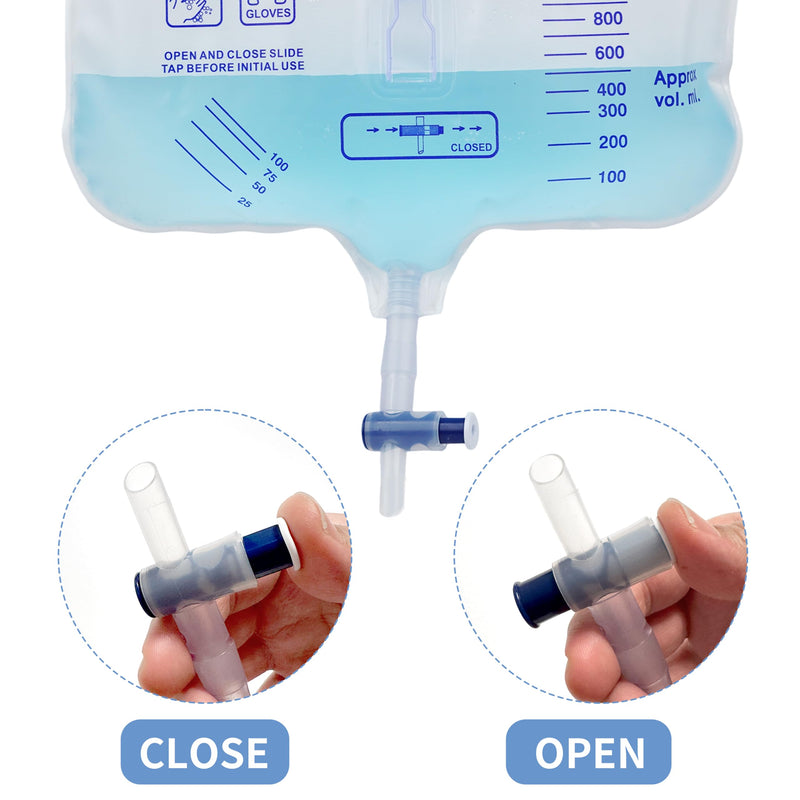 [Australia] - 3 Pack 2000mL Catheter Bags and 1 Pack Foley Catheter Leg Strap 23" Long x 2" Wide,Urinary Drainage Bag with Anti-Reflux Chamber and 2000 mL Volume, 48" Drainage Tube, Clips and Hanging Hook 3pack+Foley Catheter Leg Strap 