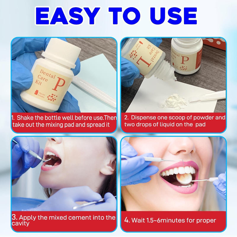 [Australia] - Dental Care Kit Zinc Oxide Eugenol Cement, Temporary Tooth Repair Kit for Crowns Filling, Temporary Teeth Fix for Confident Smile 