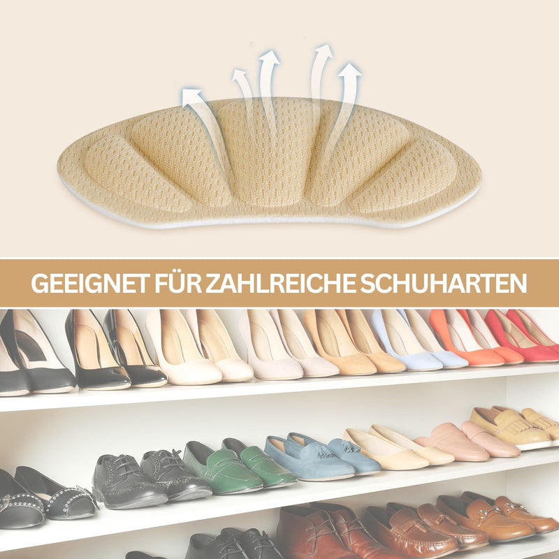 [Australia] - Kronwahl 3 Pairs Heel Protector Shoe Insoles, Premium Heel Pad for Shoes, Comfortable Heel Protector, Self-Adhesive Non-Slip Heel Cushions for Optimum Comfort Beige, White, Black 