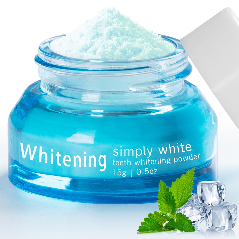 Teeth Whitening Powder, Removes Stains | Breath Freshener | Refreshing Mint Flavor, No Sensitivity, Tooth Whitening Powder Suitable for Coffee Stain, Tea Stains, and Tartar 15g 1 Ounce (Pack of 1)