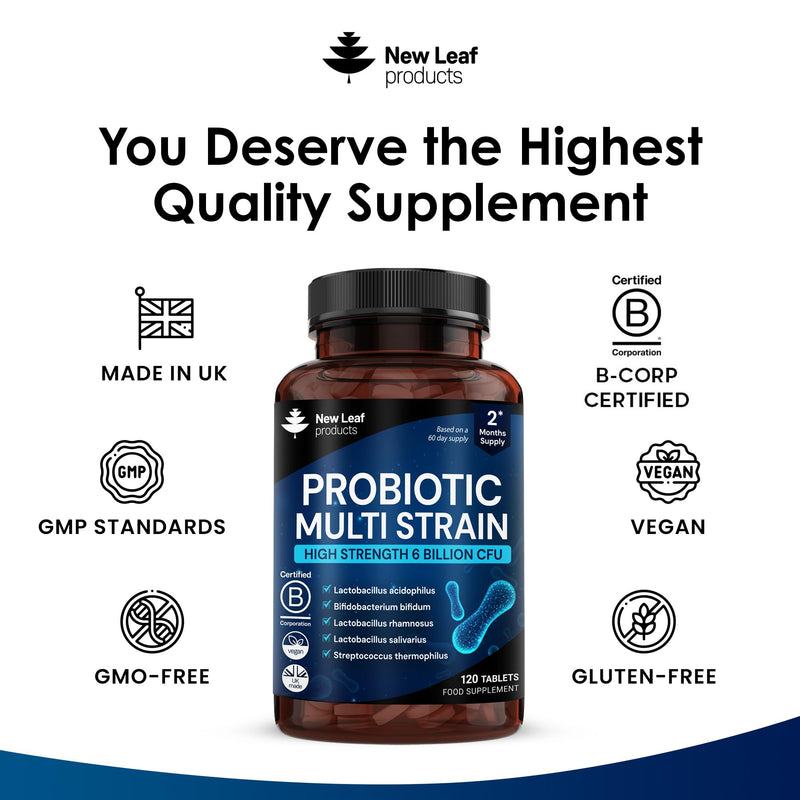 Bio Cultures for Daily Gut Health - Multi Strain Supplements - Acidophilus Tablets High Strength - Digestive & Gut Health Supplements Lactobacillus - Vegan, GMO-Free, Gluten-Free, UK Made 120 count (Pack of 1)