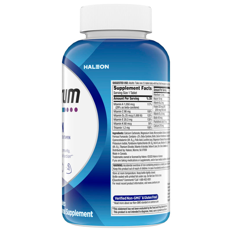 Centrum Multivitamin for Men, Multivitamin/Multimineral Supplement with Vitamin D3, B Vitamins and Antioxidants, Gluten Free, Non-GMO Ingredients - 250 Count | Contains Vitamin D3, B Vitamins and Antioxidants, Gluten Free, Non-GMO Ingredients, GLP-1 Su...