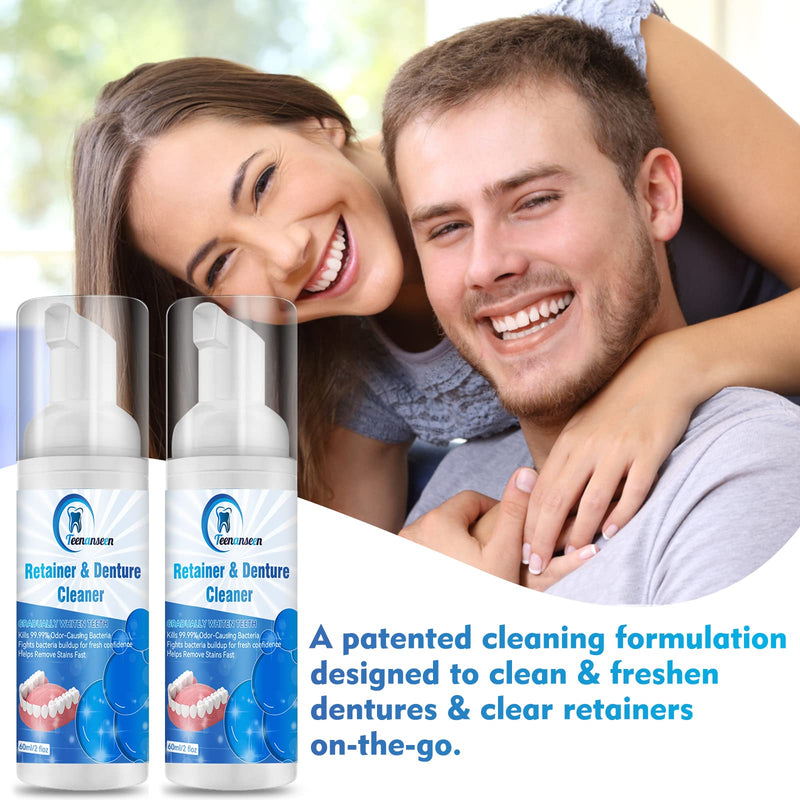 [Australia] - Aligner Cleaner, Denture Cleaner and Whitener Paste Foam Perfect for Sports Mouth Guard and Denture, Fast-Acting Alternative to Retainer Cleaner Tablets, Whitens Teeth and Fights Bad Breath 2 Pack 2 Fl Oz (Pack of 2) 