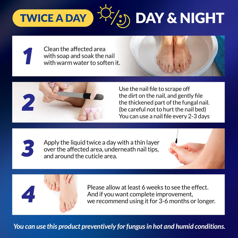 Toenail Fungus Treatment Extra Strength : 25% Undecylenic Acid Toe and Finger Nail Fungus Remover - Fast Acting Fungal Nail Revitalizer with Tea Tree Oil by Arflom 2pcs