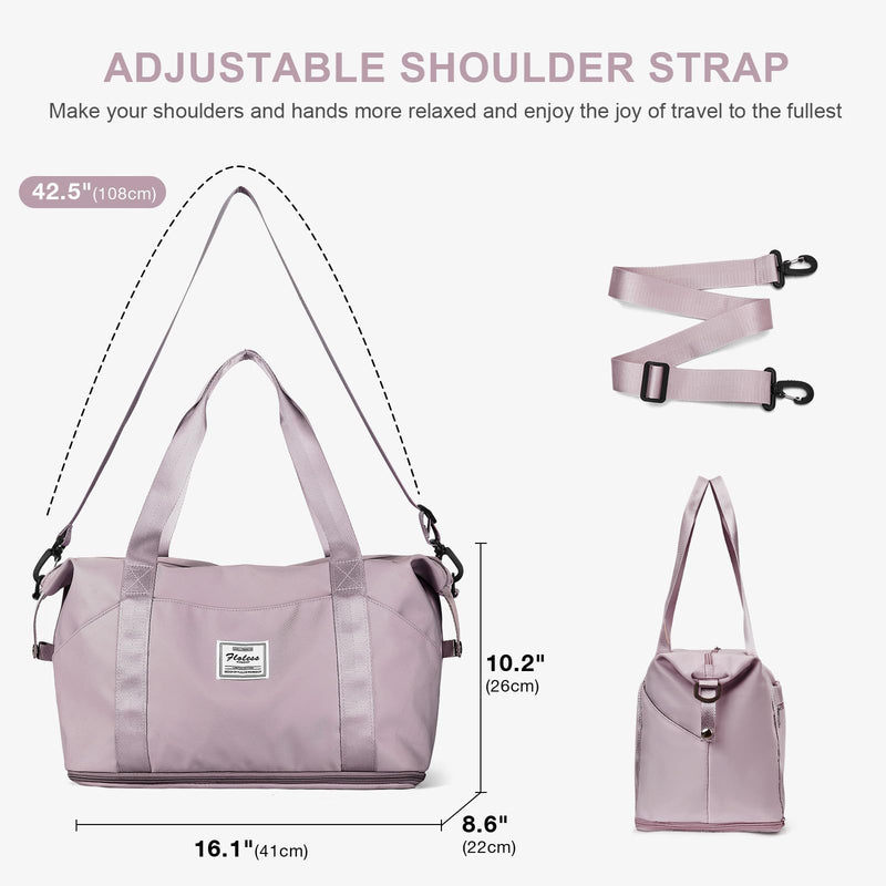 Travel Duffel Bag, Sports Tote Gym Bag, Shoulder Weekender Overnight Bag for Women B54-pinkpurple X-large